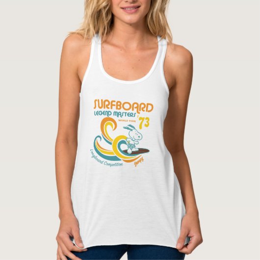 Peanuts | Snoopy Surfboard wedstrijd Tanktop (Voorkant)