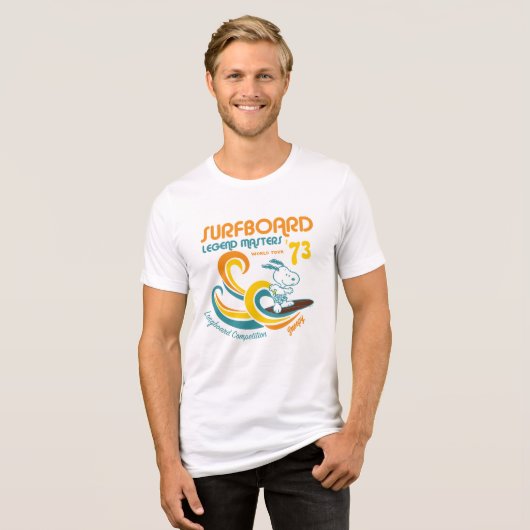 Peanuts | Snoopy Surfboard wedstrijd Tri-Blend Shirt (Voorkant volledig)