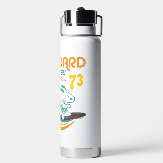 Peanuts | Snoopy Surfboard wedstrijd Waterfles (Achterkant)