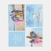 Peanuts | Snoopy Surfen | Naam en foto's toevoegen Fleece Deken (Voorkant)