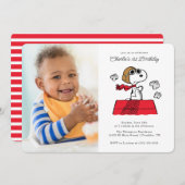 Peanuts | Snoopy the Flying Ace Foto Verjaardag Kaart (Voorkant / Achterkant)