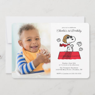 Peanuts   Snoopy the Flying Ace Foto Verjaardag Kaart