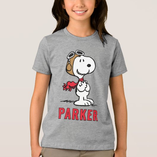 Peanuts | Snoopy The Flying Ace Tri-Blend Shirt (Voorkant)