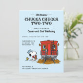 Peanuts Snoopy | Trein 2e verjaardagsfeestje Kaart (Staand voorkant)