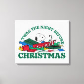Peanuts | Snoopy 'Twas de nacht voor Kerstmis Canvas Afdruk (Voorkant)