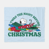 Peanuts | Snoopy 'Twas de nacht voor Kerstmis Fleece Deken (Voorkant (Horizontaal))