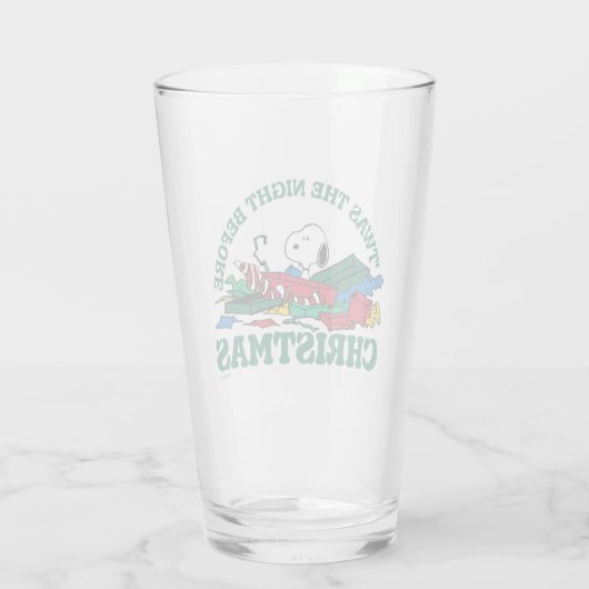 Peanuts | Snoopy 'Twas de nacht voor Kerstmis Glas (Achterkant)