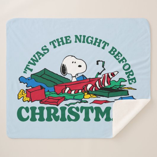 Peanuts | Snoopy 'Twas de nacht voor Kerstmis Sherpa Deken (Voorkant (horizontaal))