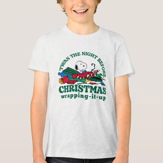 Peanuts | Snoopy 'Twas de nacht voor Kerstmis Tri-Blend Shirt (Voorkant)