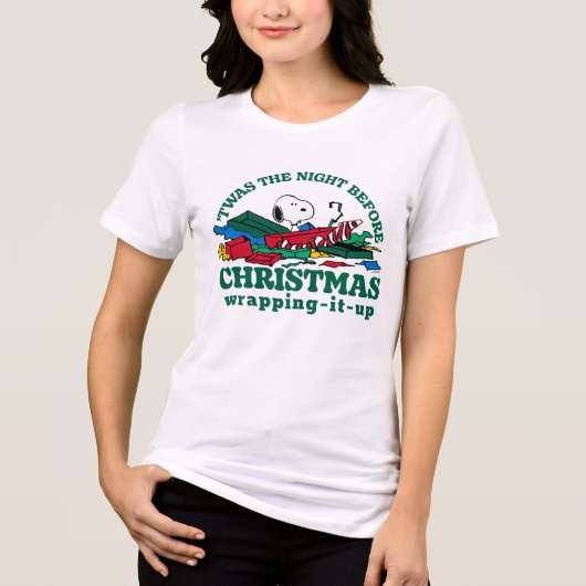 Peanuts | Snoopy 'Twas de nacht voor Kerstmis Tri-Blend Shirt (Voorkant)