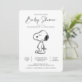 Peanuts Snoopy - Uitnodiging tot Baby shower (Staand voorkant)