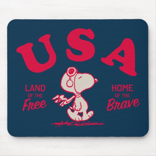Peanuts | Snoopy USA Land of the Free Muismat (Voorkant)