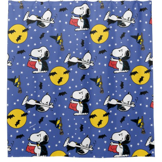 Peanuts | Snoopy Vampire Pattern Douchegordijn (Voorkant)