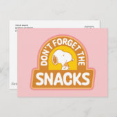 Peanuts | Snoopy Vergeet de Snacks niet Briefkaart (Voorkant / Achterkant)