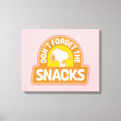 Peanuts | Snoopy Vergeet de Snacks niet Canvas Afdruk (Voorkant)