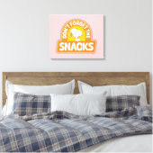 Peanuts | Snoopy Vergeet de Snacks niet Canvas Afdruk (Insitu (Slaapkamer))