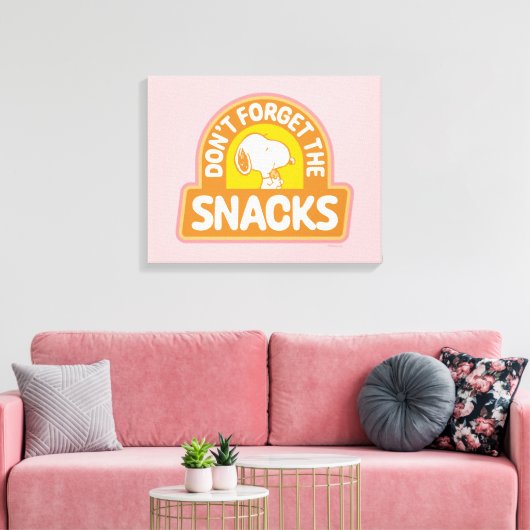 Peanuts | Snoopy Vergeet de Snacks niet Canvas Afdruk (Insitu (Woonkamer))