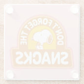 Peanuts | Snoopy Vergeet de Snacks niet Glazen Onderzetter (Achterkant)