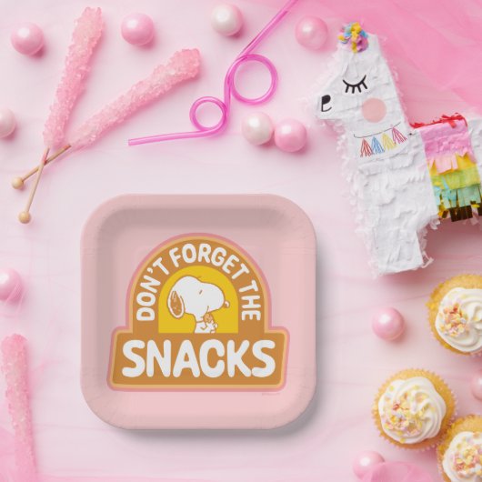 Peanuts | Snoopy Vergeet de Snacks niet Papieren Bordje (Feest)