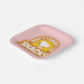 Peanuts | Snoopy Vergeet de Snacks niet Papieren Bordje (Gebogen)