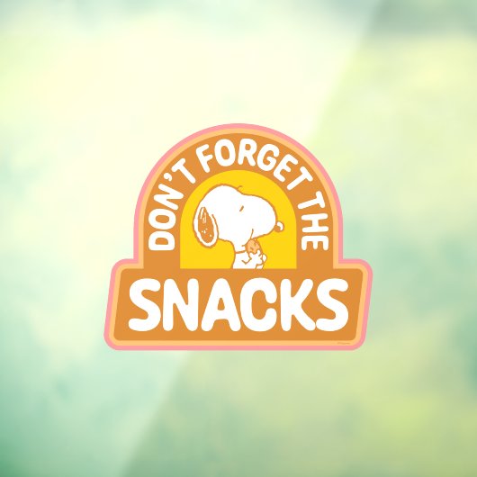 Peanuts | Snoopy Vergeet de Snacks niet Raamsticker (Vel 3)