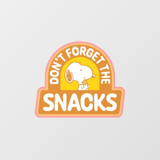 Peanuts | Snoopy Vergeet de Snacks niet Raamsticker (Vel)