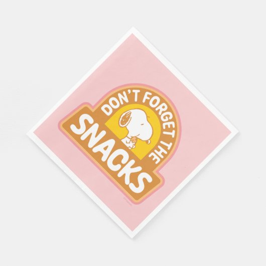 Peanuts | Snoopy Vergeet de Snacks niet Servet (Hoek)