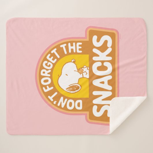 Peanuts | Snoopy Vergeet de Snacks niet Sherpa Deken (Voorkant (horizontaal))
