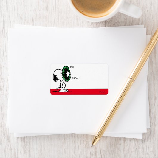 Peanuts | Snoopy voor de feestdagen cadeaubijsluit Etiket (Insitu)
