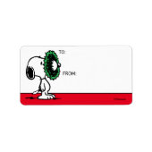 Peanuts | Snoopy voor de feestdagen cadeaubijsluit Etiket (Voorkant)