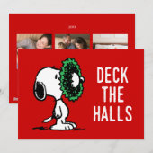 Peanuts | Snoopy voor de Feestdagen Voeg uw foto's Feestdagenkaart (Voorkant / Achterkant)