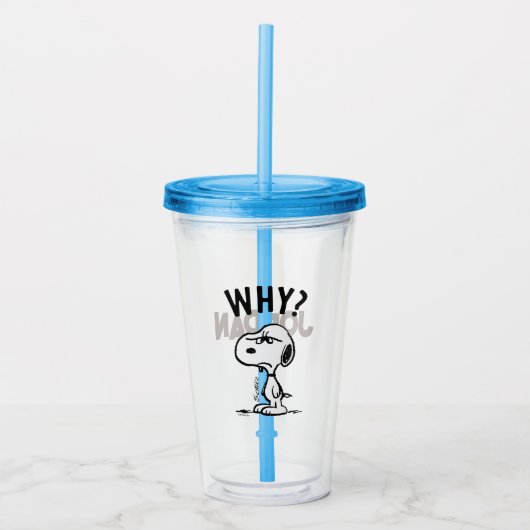 Peanuts | Snoopy vraagt zich af waarom? Acryl Drinkbeker (Voorkant)