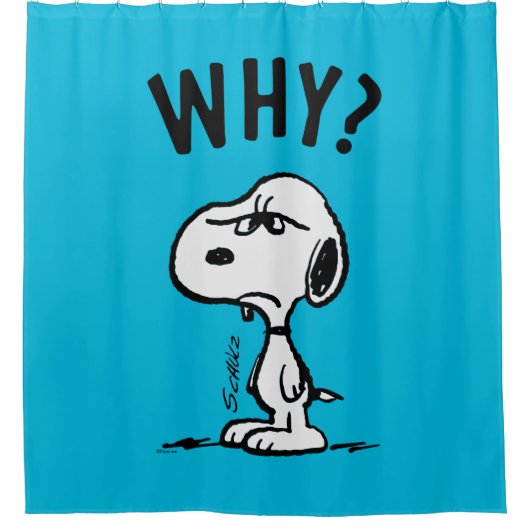 Peanuts | Snoopy vraagt zich af waarom? Douchegordijn (Voorkant)
