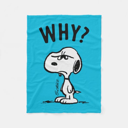Peanuts | Snoopy vraagt zich af waarom? Fleece Deken (Voorkant)