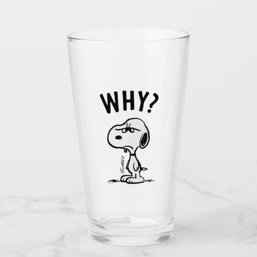 Peanuts | Snoopy vraagt zich af waarom? Glas (Voorkant)