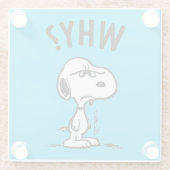 Peanuts | Snoopy vraagt zich af waarom? Glazen Onderzetter (Achterkant)
