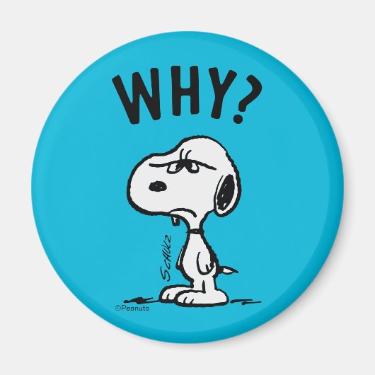 Peanuts | Snoopy vraagt zich af waarom? Magneet (Voorkant)