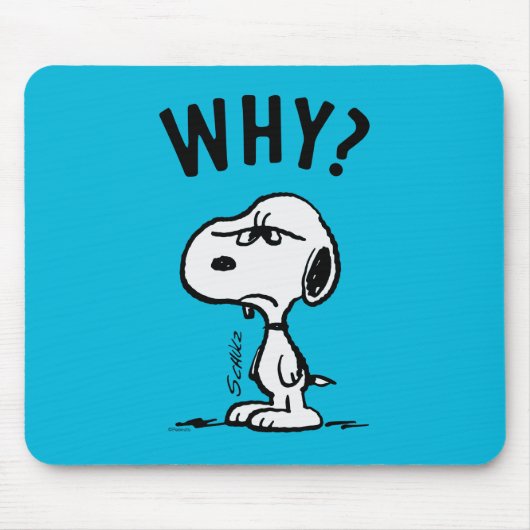 Peanuts | Snoopy vraagt zich af waarom? Muismat (Voorkant)