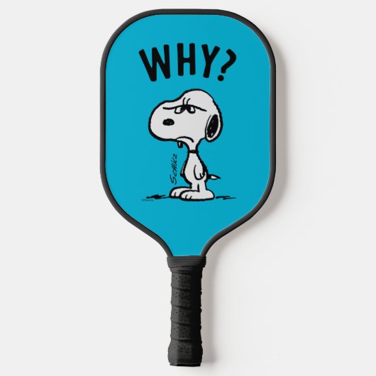 Peanuts | Snoopy vraagt zich af waarom? Pickleball Paddle (Achterkant)