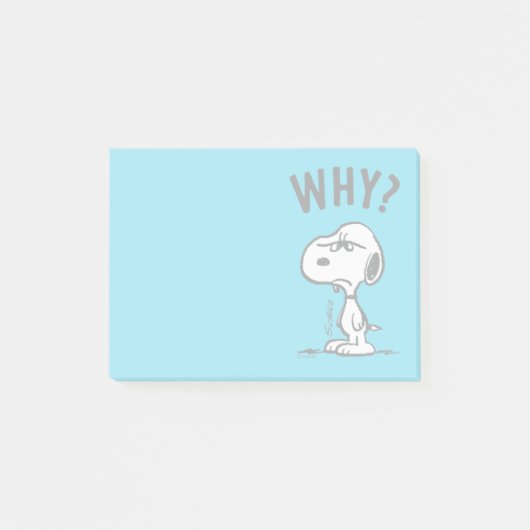 Peanuts | Snoopy vraagt zich af waarom? Post-it® Notes (Voorkant)