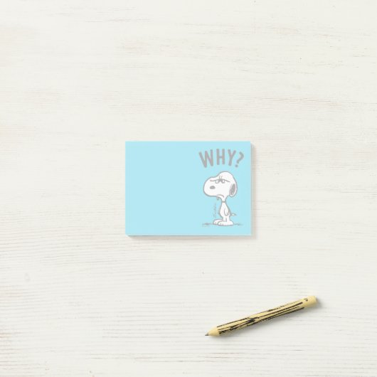 Peanuts | Snoopy vraagt zich af waarom? Post-it® Notes (Op bureau)