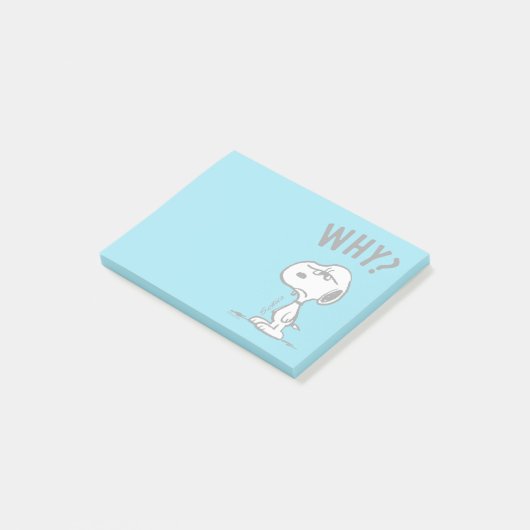 Peanuts | Snoopy vraagt zich af waarom? Post-it® Notes (Schuin)