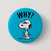 Peanuts | Snoopy vraagt zich af waarom? Ronde Button 5,7 Cm (Voorkant)