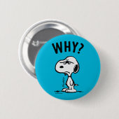 Peanuts | Snoopy vraagt zich af waarom? Ronde Button 5,7 Cm (Voorkant /achterkant)