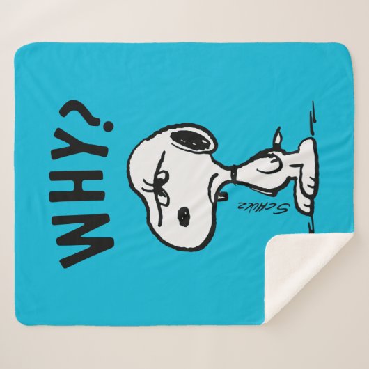 Peanuts | Snoopy vraagt zich af waarom? Sherpa Deken (Voorkant (horizontaal))
