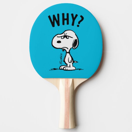 Peanuts | Snoopy vraagt zich af waarom? Tafeltennisbatje (Voorkant)