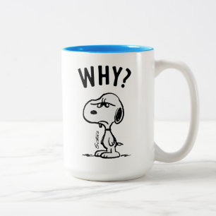 Peanuts   Snoopy vraagt zich af waarom? Tweekleurige Koffiemok