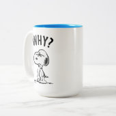 Peanuts | Snoopy vraagt zich af waarom? Tweekleurige Koffiemok (Voorkant links)