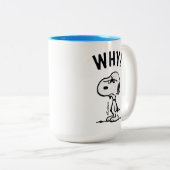 Peanuts | Snoopy vraagt zich af waarom? Tweekleurige Koffiemok (Voorkant rechts)