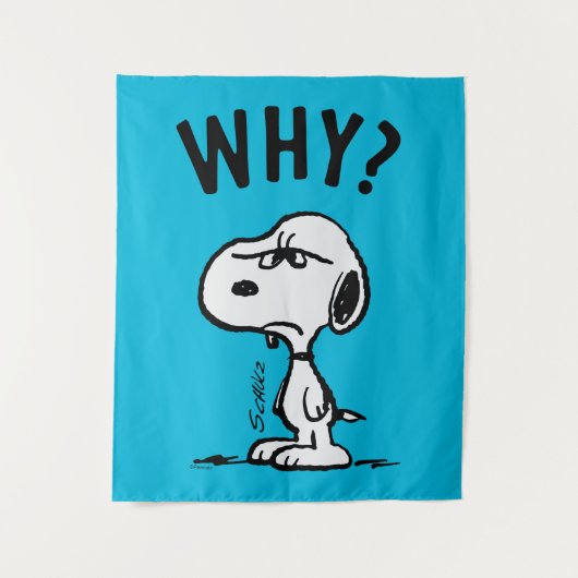 Peanuts | Snoopy vraagt zich af waarom? Wandkleed (Voorkant)
